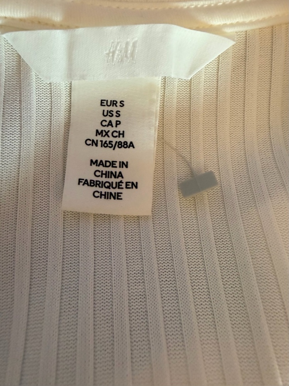 H&M Ribbed Button-Front Midi Dress in Cream - Picture 5 of 5